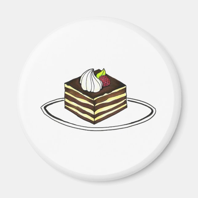 Aimant Tiramisu Chocolat Italien Pâtisserie dessert Magne (Devant)