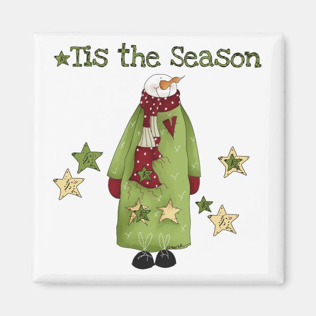Aimant Tis the Season Snowman T-shirts et cadeaux (Devant)