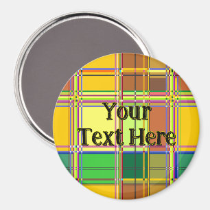 Aimant Tissu coloré des Caraïbes Madras Tartan