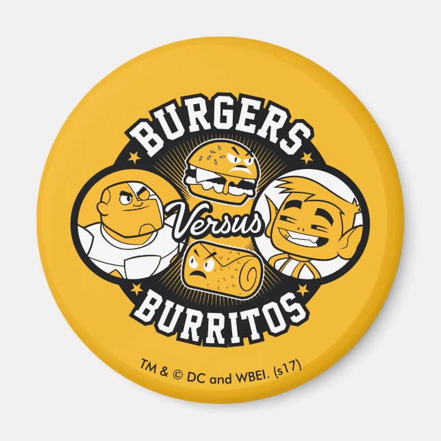 Aimant Titans Ados, allez ! | Burgers contre Burritos (Devant)