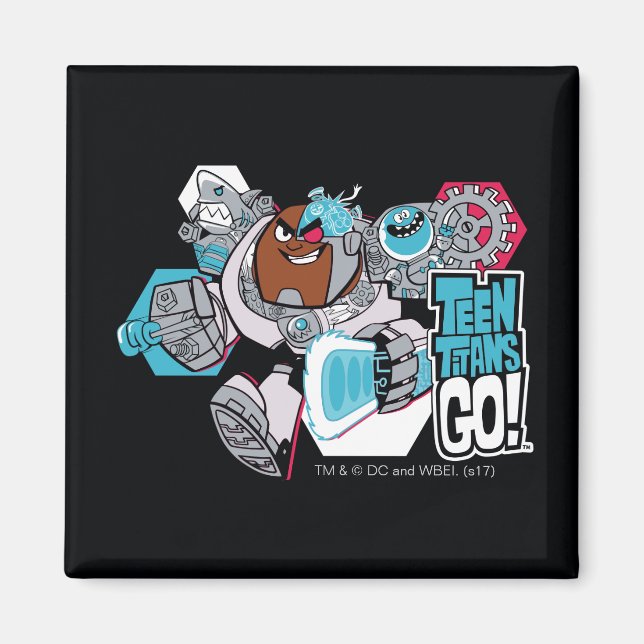 Aimant Titans Ados, allez ! | Graphique Arsenal de Cyborg (Devant)