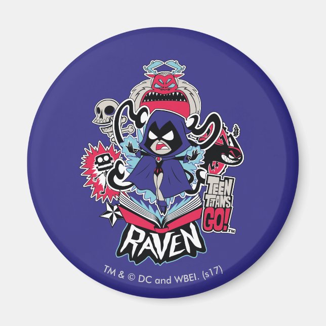 Aimant Titans Ados, allez ! | Raven puissance démoniaque  (Devant)