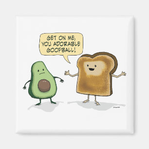 Aimant Toast Avocado mignon et amusant