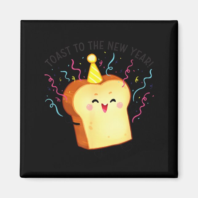 Aimant Toast To The New Year Pun  (Devant)