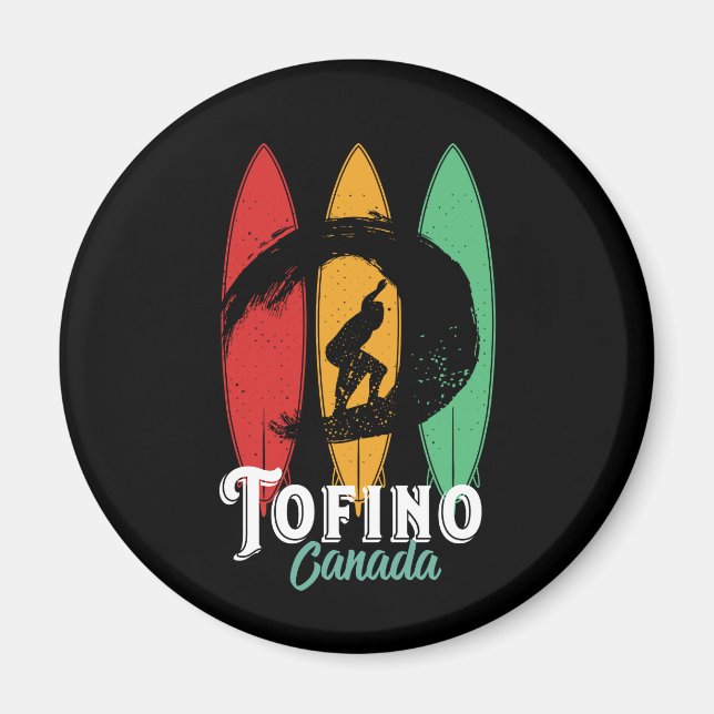 Aimant Tofino Canada Beach Vintage Retro Surf (Devant)