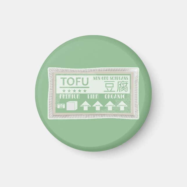 Aimant Tofu Pop art emballage alimentaire (Devant)