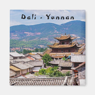 Aimant Toits tuilés traditionnels chinois, Dali, Yunnan,