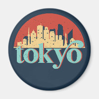 Tokyo Japan Skyline Retro Travel Art