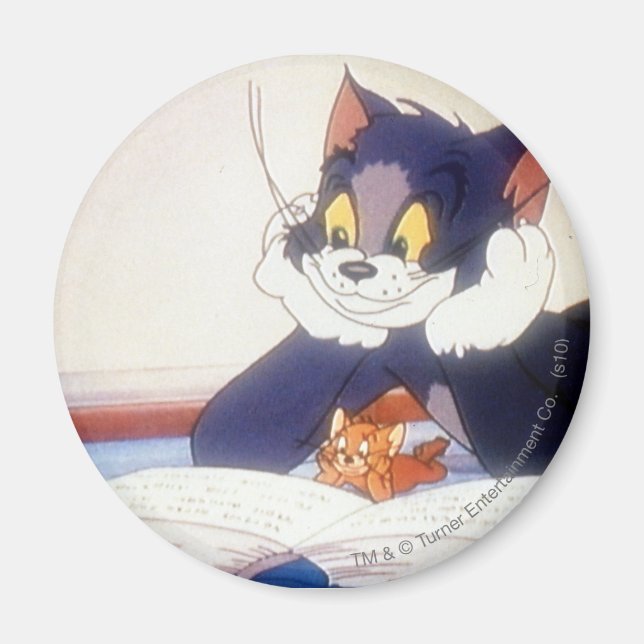 Aimant Tom Et Jerry lisent un livre (Devant)