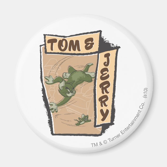 Aimant Tom et Jerry sur un canapé tan (Devant)