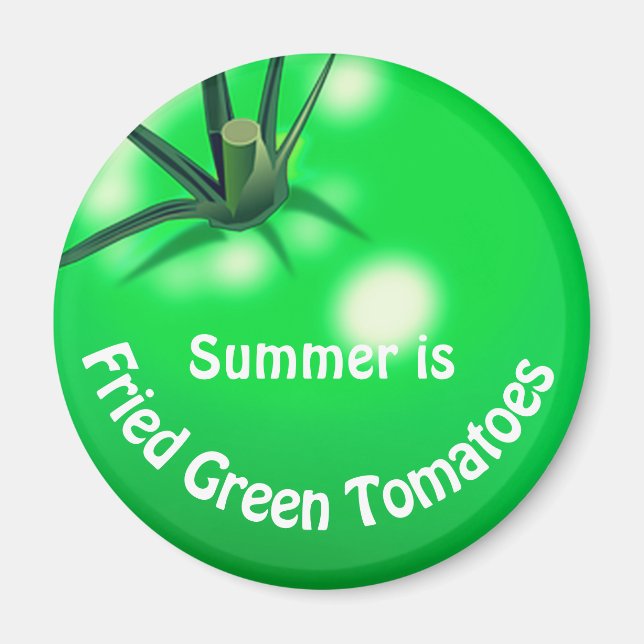 Aimant Tomates poêlées tomates vertes mignonnes été (Devant)