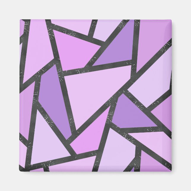 Aimant Tons du motif en vitrail lilas (Devant)