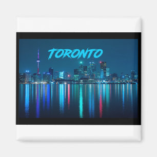 Aimant Toronto Canada Nightime Skyline au-dessus de l'eau