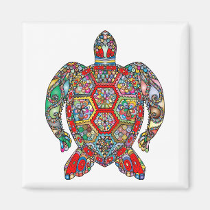 Aimant Tortue colorée