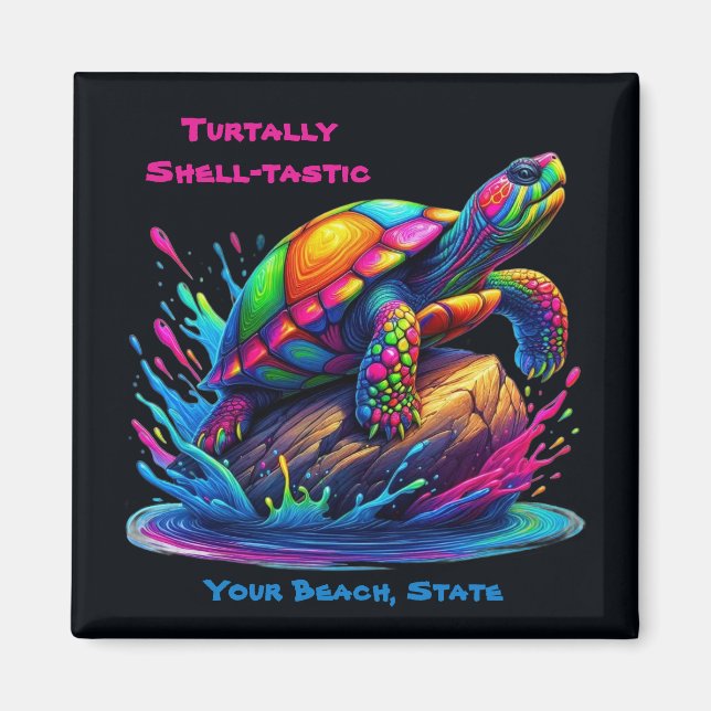 Aimant Tortue colorée (Devant)