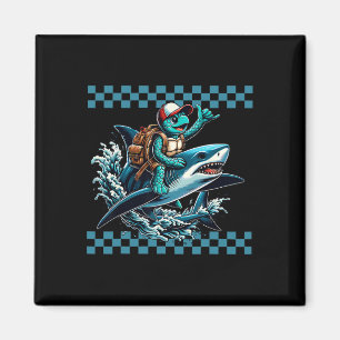 Aimant Tortue de mer chevauchant un requin pour ramener l