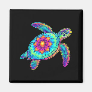 Aimant Tortue de mer hawaïenne Tie-Dye Hawaii Plage color