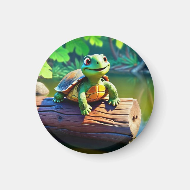 Aimant Tortue Heureuse (Devant)
