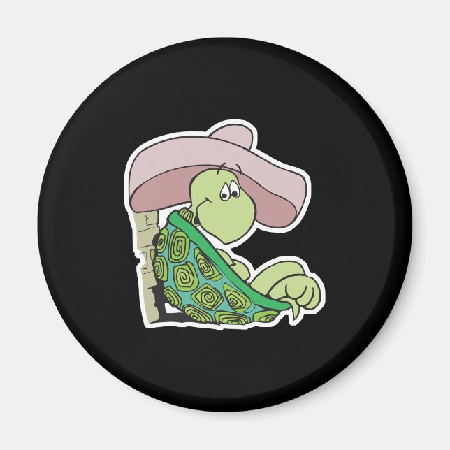 Aimant tortue mignonne portant sombrero (Devant)