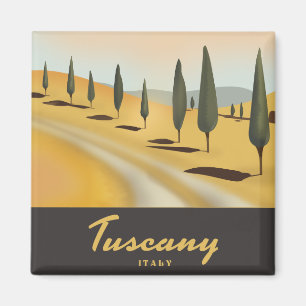 Aimant Toscane Italie affiche de voyage de style vintage