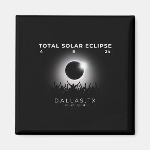 Aimant Total de l'éclipse solaire 2024 Dallas Texas Wat