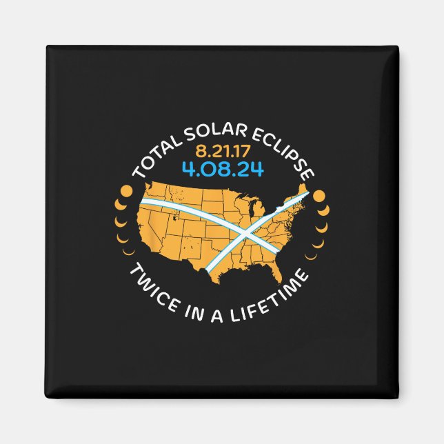Aimant Total Éclipse Solaire 21 août 17 avril 8 24 fois (Devant)