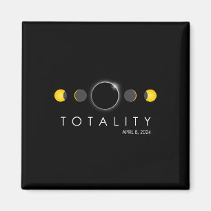 Aimant Total Éclipse Solaire 8 avril 2024 Phases Totalité