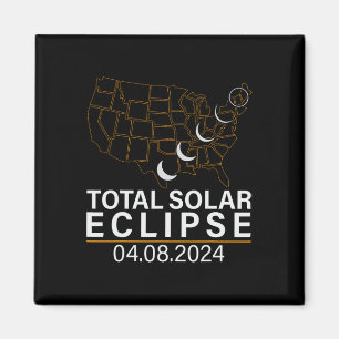 Aimant Total Éclipse Solaire Avril 8 2024 Amérique Usa Ca