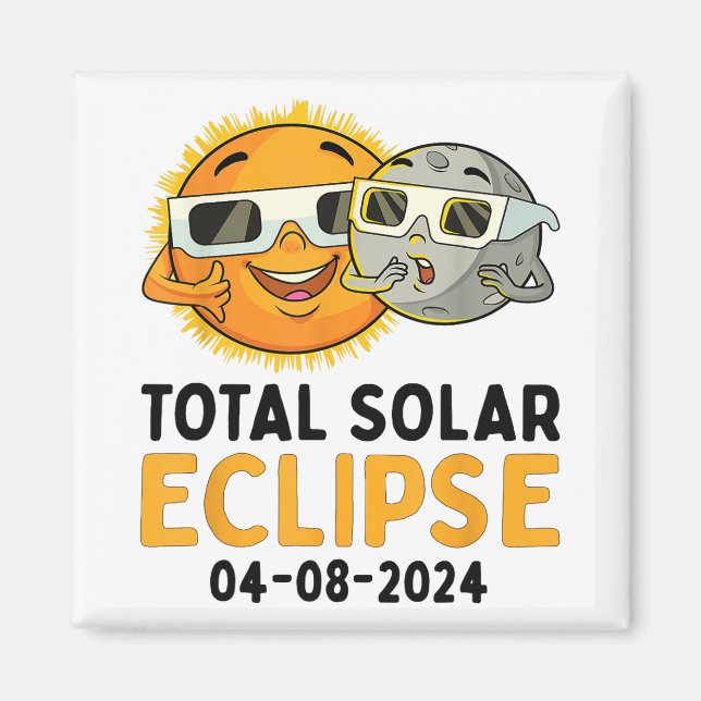 Aimant Total Solaire Eclipse 2024 Lunettes Funny Sun Moon (Devant)