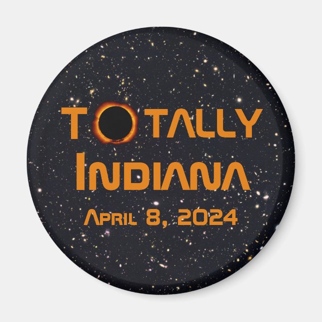 Aimant Totalement Indiana 2024 Solar Eclipse (Devant)
