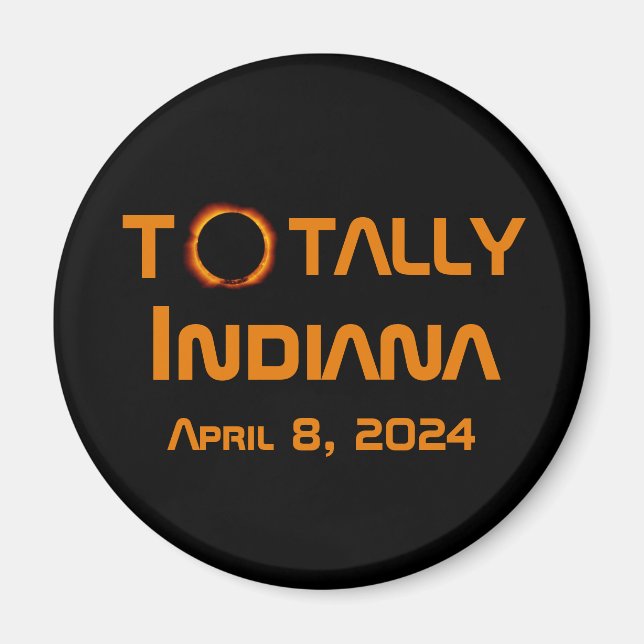 Aimant Totalement Indiana 2024 Solar Eclipse (Devant)