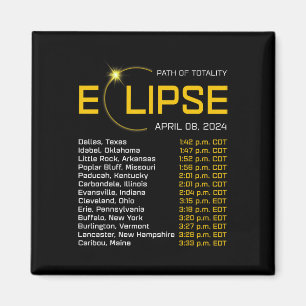Aimant Totalité Chemin 2024 Eclipse Carte Total Eclipse A