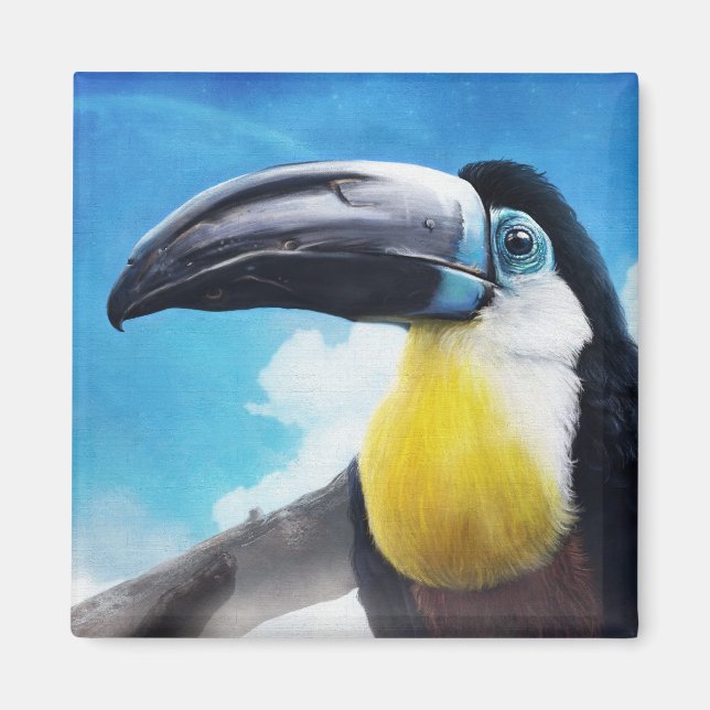 Aimant Toucan dans Misty Air numérique peinture d'oiseau  (Devant)
