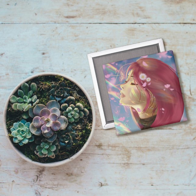 Aimant Touches arc-en-ciel en fleurs paisibles (Créateur téléchargé)