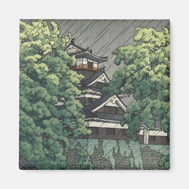 Aimant Tour d'Udo, Château de Kumamoto en pluie Kawase Ha (Devant)