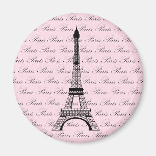 Aimant Tour Eiffel rose et noir de Paris
