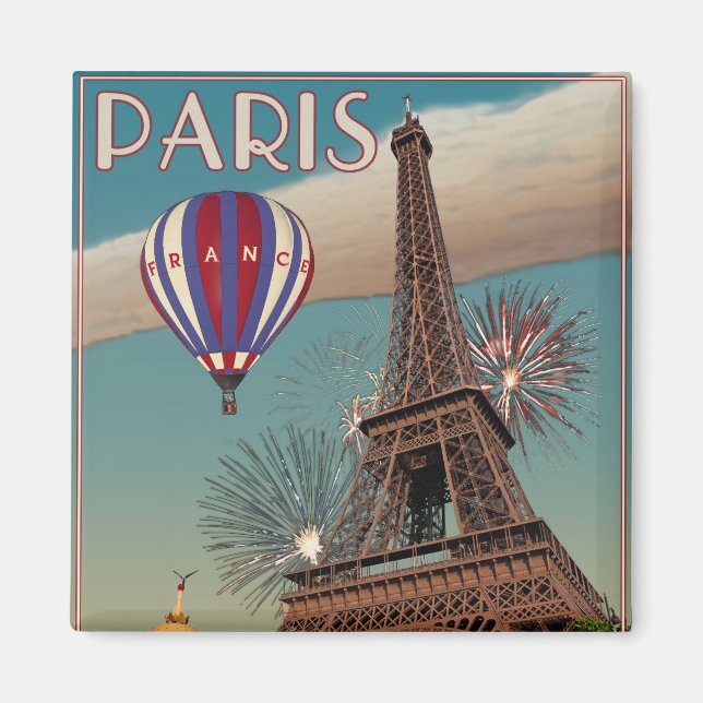 Aimant Tour Eiffel vintage - 18x24 (Devant)