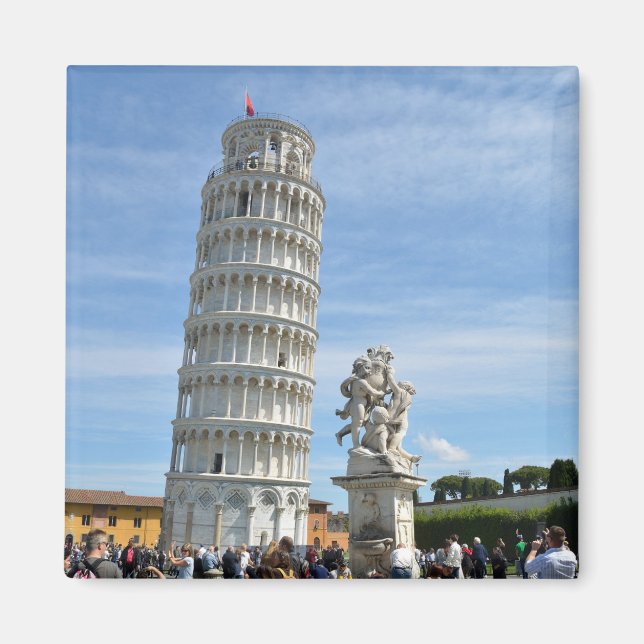 Aimant Tour penchée et Statue de La Fontana dei Putti, Pi (Devant)