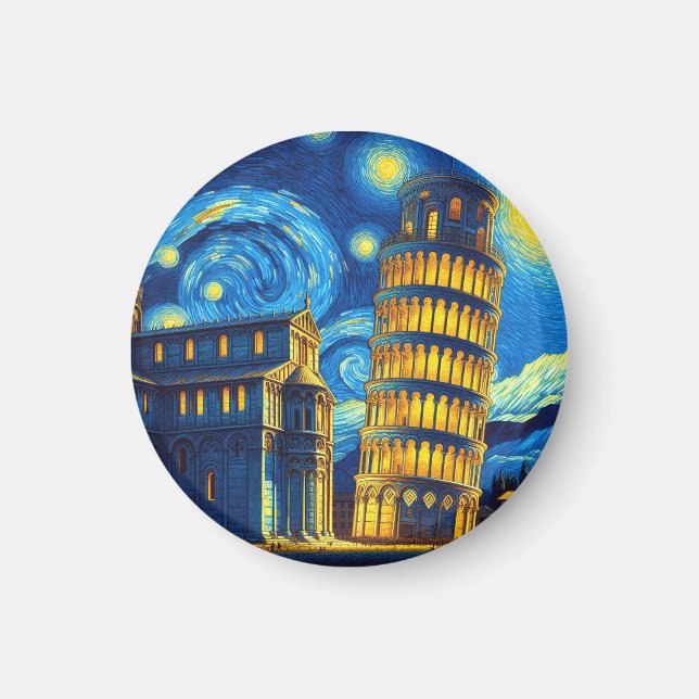 Aimant Tour Starry Night Leaning De Pise Italie (Devant)
