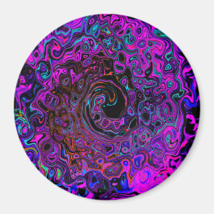 Aimant Tourbillonnement Liquide Rétro Noir et Magenta