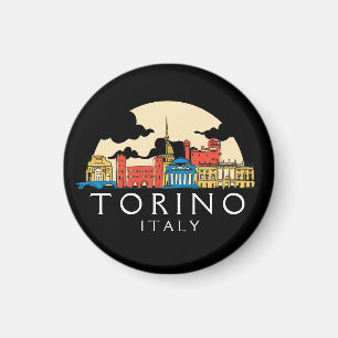 Aimant Tourino Italie Vintage Cityscape