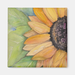 Aimant Tournesol aquarelle