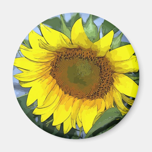 Aimant Tournesol jaune magnétique (Devant)