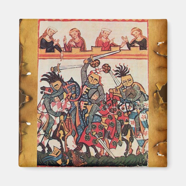 AIMANT TOURNOI MÉDIÉVAL, COMBATTRE DES CHEVALIERS ET DES  (Devant)