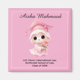 Aimant Tous les textes personnalisés Chibi Rose Diplômé