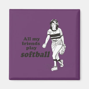 Aimant Tous mes amis jouent au softball