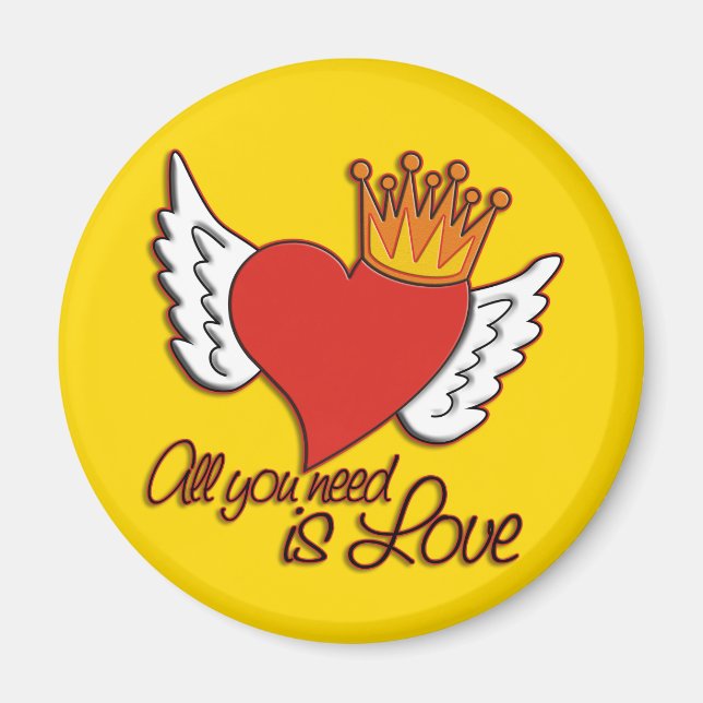 Aimant Tout Ce Dont Vous Avez Besoin Est L'Amour | jaune (Devant)