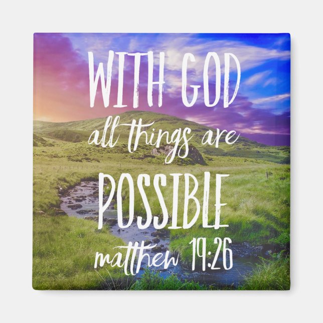 Aimant Tout est possible Bible Verse Christian (Devant)