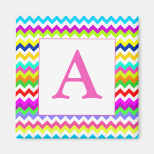 Aimant Tout sauf Grey Chevron Custom Initial
