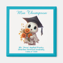 🎓 Tout texte personnalisable Chibi Bleu Diplômé